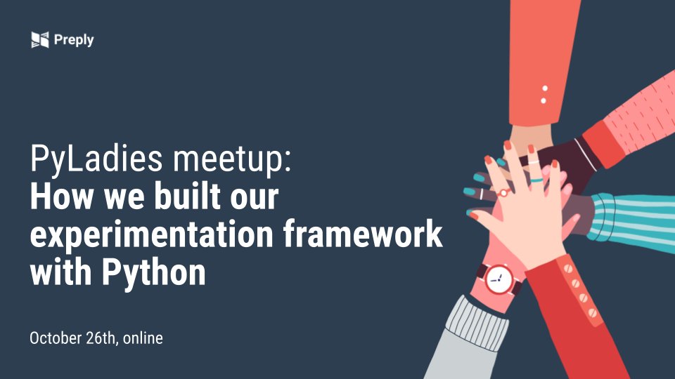 PyLadies_BCN (@pyladiesbcn) on Twitter photo Join us in our next meetup on Tuesday 26th meetup.com/PyLadies-BCN/e… 
We will have Shyamala and Liss from @preplycom explaining us how they built their experimentation framework with Python 🤩 Join us in our next meetup on Tuesday 26th meetup.com/PyLadies-BCN/e… 
We will have Shyamala and Liss from @preplycom explaining us how they built their experimentation framework with Python 🤩