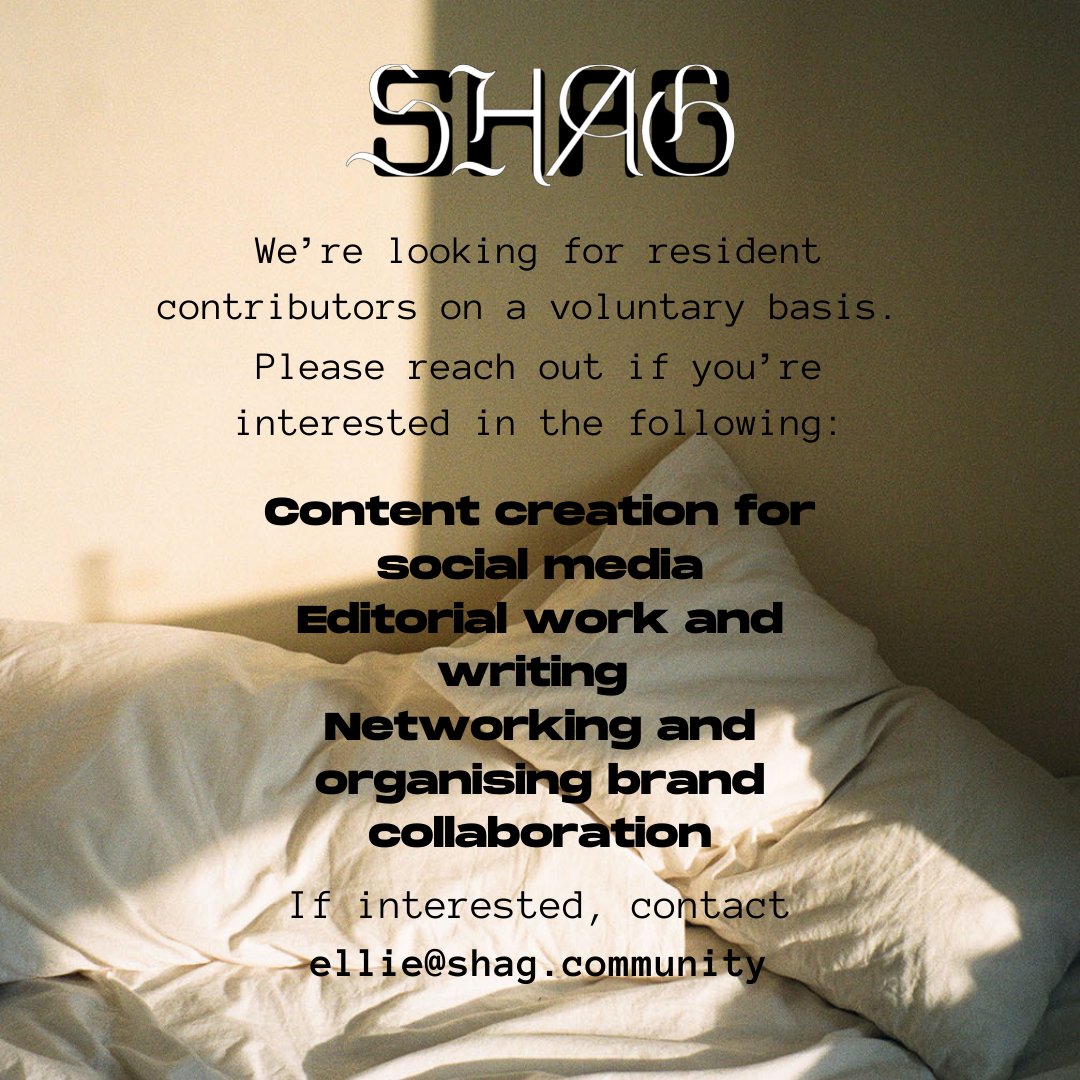 Call Out!!! Do you want to join our team? Are you interested in content creation, writing or brand collaboration? Email ellie@shag.community now! ⚡️