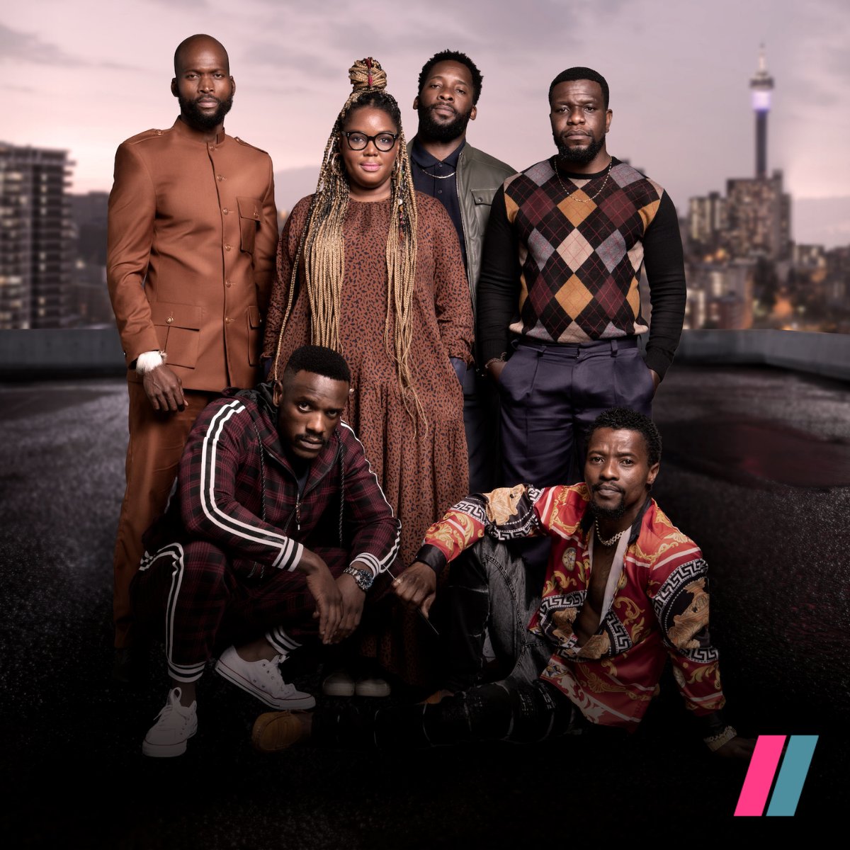 ShowmaxOnline's tweet photo. Azishe! 🔥 Inspired by the bestselling books by @dududube. The long-anticipated reveal: Meet the Zulu brothers. #TheWifeShowmax dropping 11 November, only on Showmax. https://t.co/MCKcedRFvC https://t.co/o8BQIuyYl3