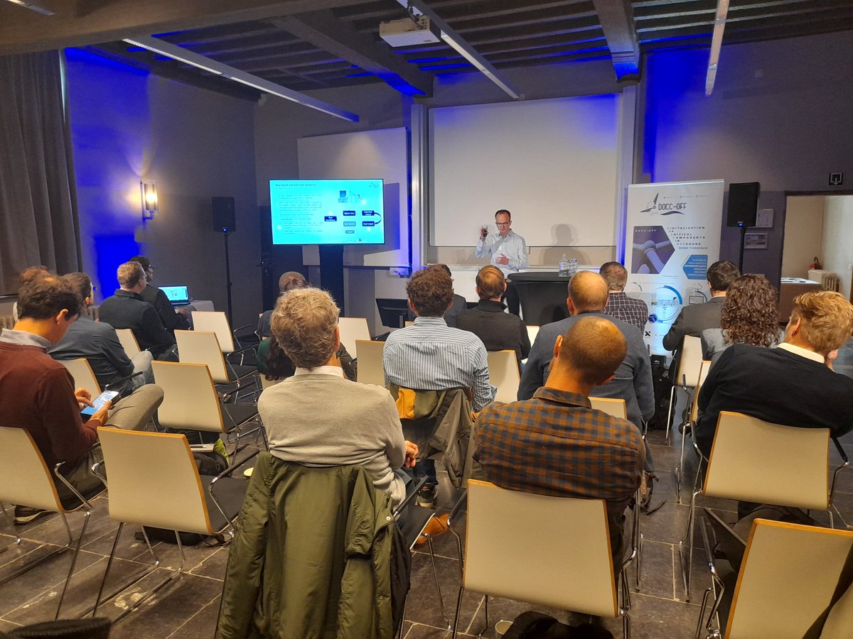 Doccoffproject's tweet photo. Bram Cloet from @Sirris_be shows how could the system be validated and demonstrated in a full scale in a real offshore wind turbine. A full analysis of data requirements has been made and an in field test site for the full-scale  testing campaing has been selected for next steps https://t.co/pL3QCsA52h
