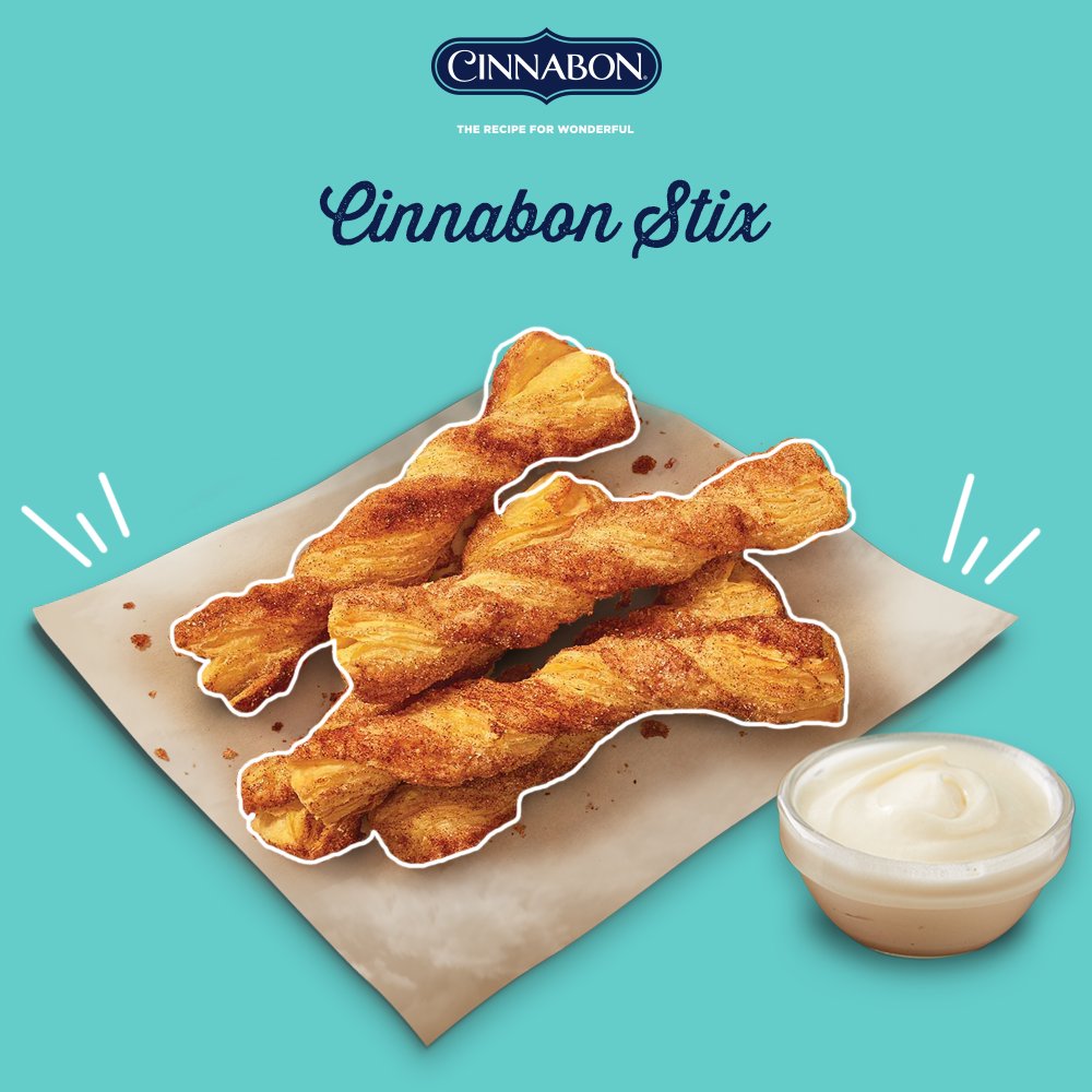 CinnabonIndia's tweet photo. Have you tried our #CinnabonStix? 👀 
Indulge in our twisted cinnamon sticks with a dip of frosting for an ideal snack 🤩

#CinnabonIndia #LifeNeedsFrosting #Snack #Food #FoodLove #Foodie #Tasty #Delicious #ThursdayVibes #ThursdayTreat #ThursdayMood #ThursdayMotivation https://t.co/ALpPqvLqQN