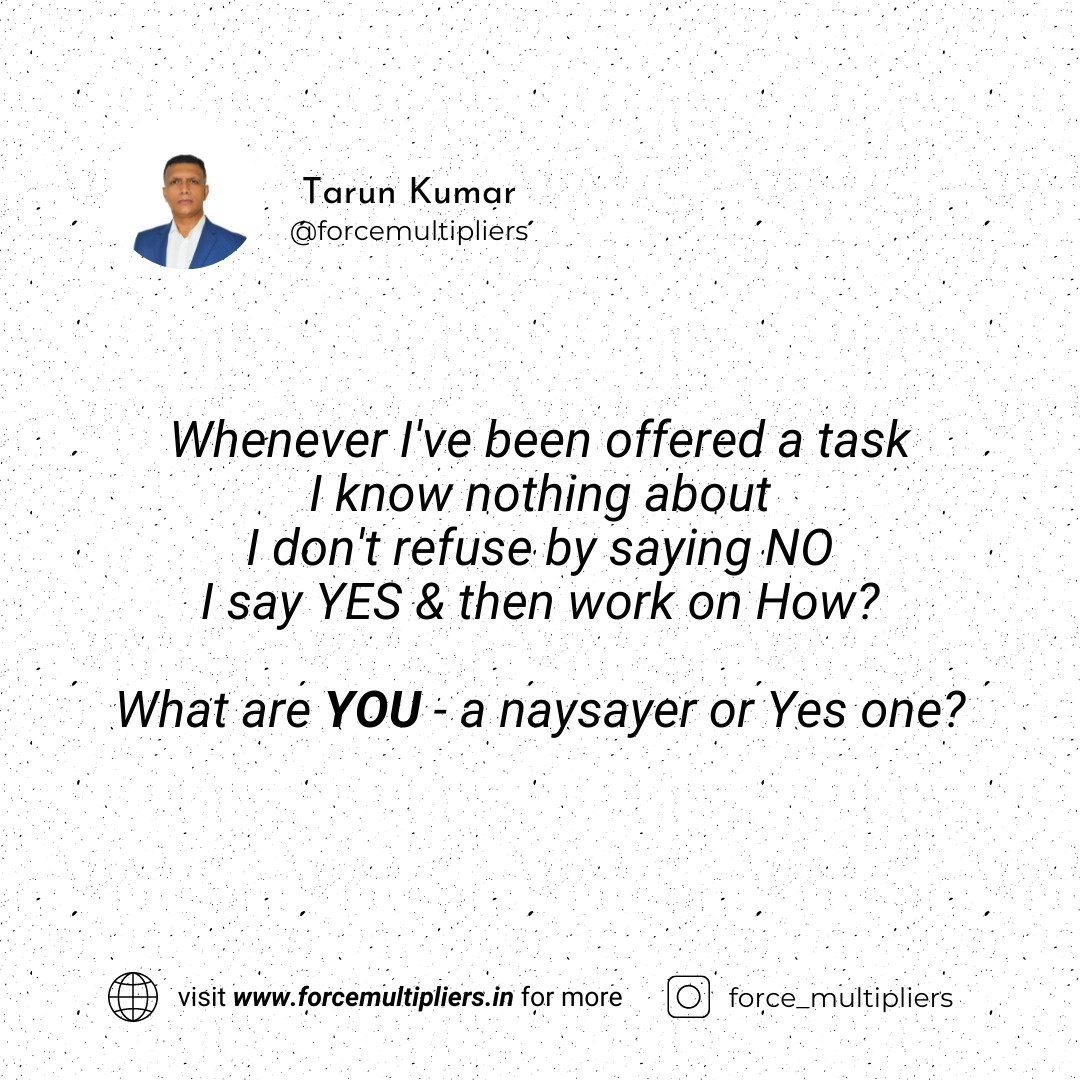 tarunk17's tweet photo. Yes or No
It's not so simple
The difference could be a lifetime opportunity lost
Agree?
#forcemultipliers #transforminglives #thursdayvides #Trending #quoteoftheday #PositiveVibes https://t.co/9crfrYsTDs
