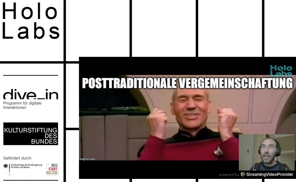kulturstiftung's tweet photo. #InputTalk mit @fkirschner: "Wir müssen mehr Geschichten erzählen, um die Pluralisierung von Gemeinschaften besser abzubilden" - auch jenseits standardisierter Modelle von Storytelling. Soziale Aushandlung wird damit "zum #weltenbauenden und #ästhetischen Prinzip." #HoloLabs https://t.co/r10GF23M3L