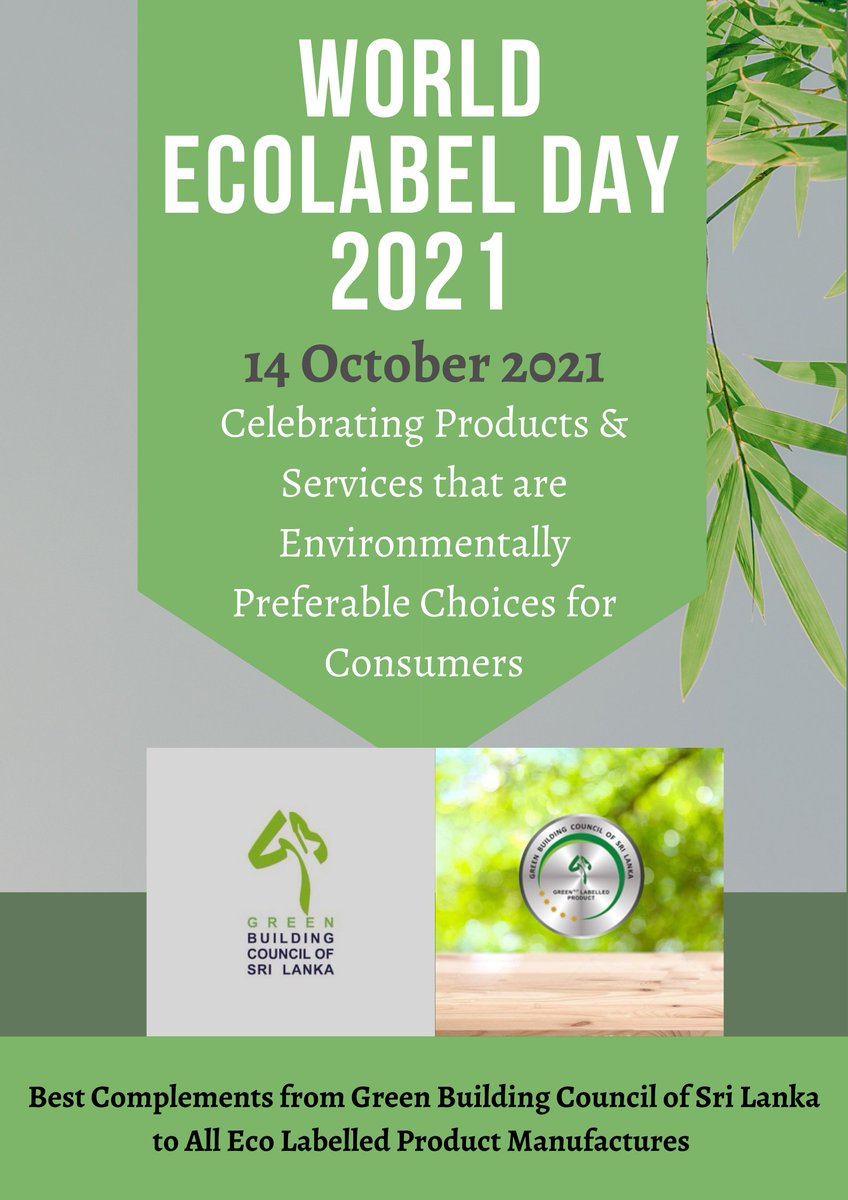 It's World Ecolabel Day Today!

Let's change ourselves to promote sustainable consumption and production in Sri Lanka.

#WorldEcolabelDay #GBCSL