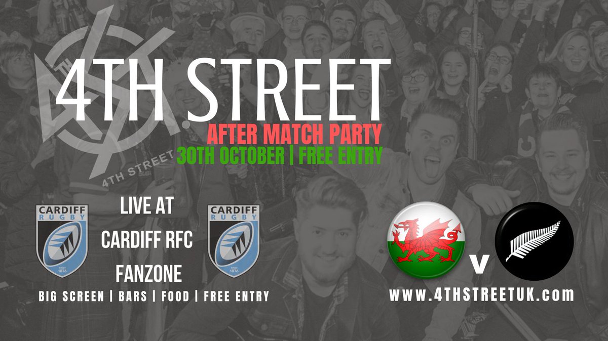 AFTER MATCH PARTY - @cardiff_rugby OCT 30th WALES V NEWZELAND. 🤘🏼🤘🏼