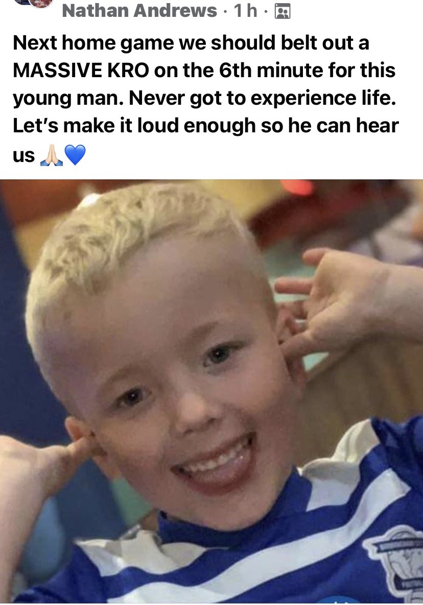 AccessiBlues's tweet photo. 6 year old Arthur Labinjo-Hughes life was cruelly taken . Letβs make some noise Saturday 23rd October v Swansea π #6thminute #BluesFamily #TakenTooSoon #LittleBlueNose #BluesHeaven
Credit to Nathan Andrews π https://t.co/4OMQk9JV99