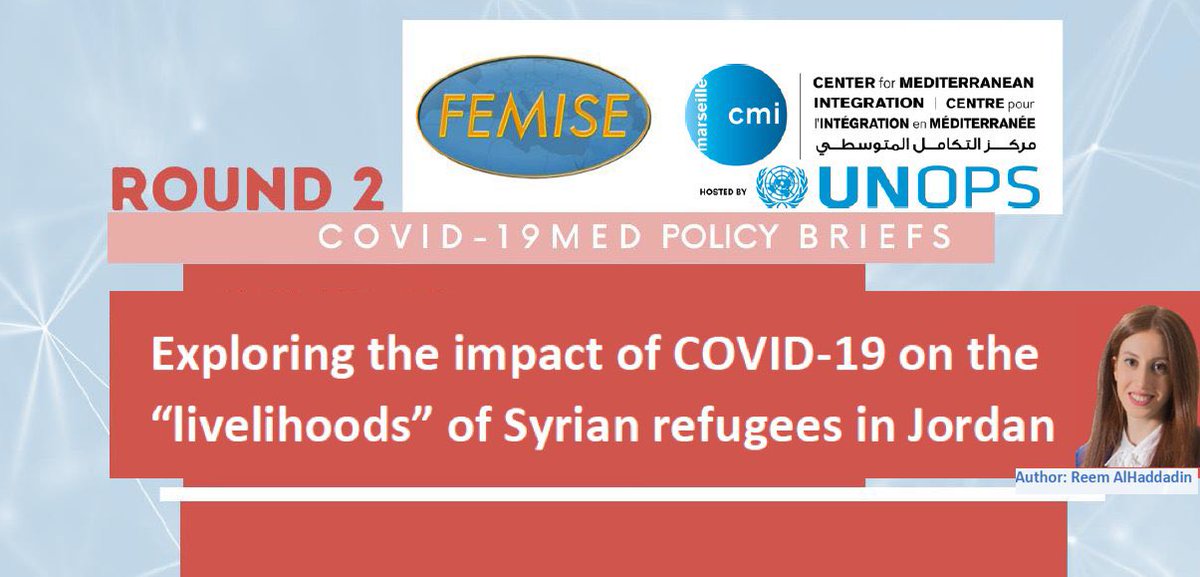 Proud of our researcher <a href="/ReemAlhaddadin/">ReemHaddadin</a>, author of policy brief on how #COVID19 affected the #livelihoods of #Syrian refugees in 🇯🇴, mainly access to water (already scarce) &amp; education, she provides recommendations to ensure better access to basic needs. bit.ly/3iWkfhm