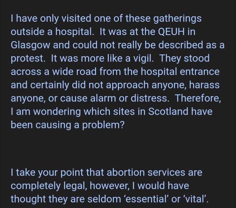 backoffscotland's tweet photo. Really disappointing email to wake up to on a Thursday morning. John Mason, an SNP MSP, stating that he’s attended an anti-choice protest and that abortion services are “seldom essential or vital”. 

Is this an appropriate response @NicolaSturgeon @MareeToddMSP? https://t.co/PxR9uNDMWm
