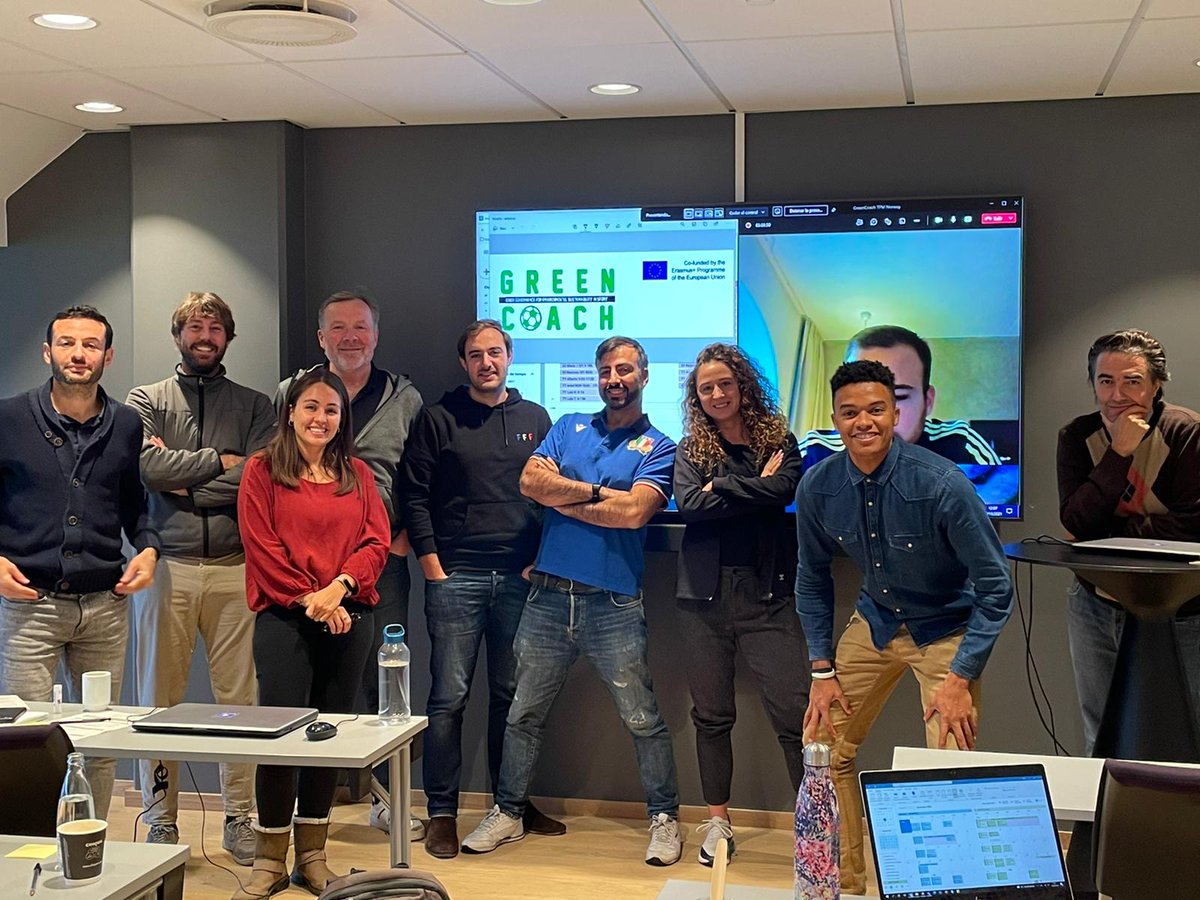 Greencoach team after completing successfully TPM4 🤩⚽ #greencoacherasmus #greencoacheu #erasmusplus #partnersmeeting #football <a href="/EUErasmusPlus/">Erasmus+</a> <a href="/EuSport/">EUSport</a> <a href="/nff_info/">NorgesFotballforbund</a> <a href="/SantAnnaPisa/">SantAnnaPisa</a> <a href="/Ecoserveis/">Associació Ecoserveis Cultura Energètica</a> <a href="/TDM2000Int/">TDM2000International</a> <a href="/svenskfotboll/">Svensk Fotboll</a> <a href="/ltfutbolas/">Lietuvos Futbolas</a> <a href="/FFF/">FFF</a> <a href="/ACFF_URBSFA/">ACFF</a>