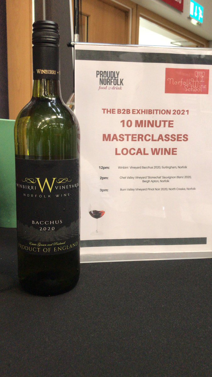 Just 3 places left on our 1st 10 minute #wine Masterclass at today’s #NorfolkB2B21 event. Here with @ProudlyNorfolk. The 1st #winetasting is @Winbirri Bacchus - the wine that put Norfolk on the world wine map #norfolk #corporateevents #VirtualVineyard