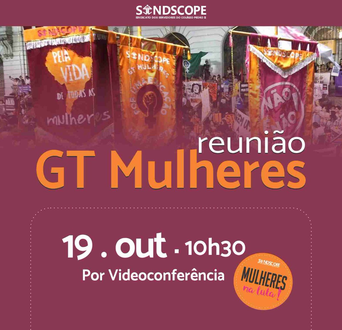 sindscope's tweet image. 💥 GT Mulheres ::: Reunião

A próxima reunião do Grupo de Trabalho de Mulheres do Sindscope acontecerá na terça-feira, 19 de outubro, às 10h30, pelo aplicativo Zoom.

Para participar, inscreva-se através do formulário (link abaixo): forms.gle/7mE6d5hNtHFhjJ…