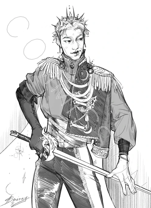 Royalty Chris for @mellocatart 👑

#BangChan #StrayKids #Straykidsfanart #Commission 