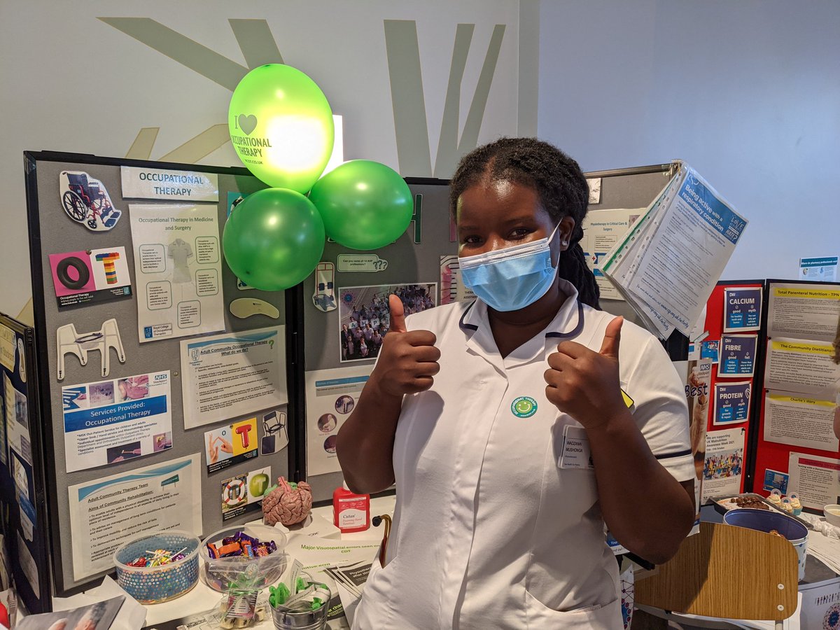 Well done to those fabulous #AHPs today! Great turn out in the canteen. Well done especially to this one's hard work (Go Wadza!). Came away with cakes and a thorough discussion on toenails and Ensure shakes in respiratory. I'm a proud #AHP.  #AHPsday2021 <a href="/StockportNHS/">Stockport NHS FT</a> <a href="/SFTPhysio/">StockportNHSPhysio</a>