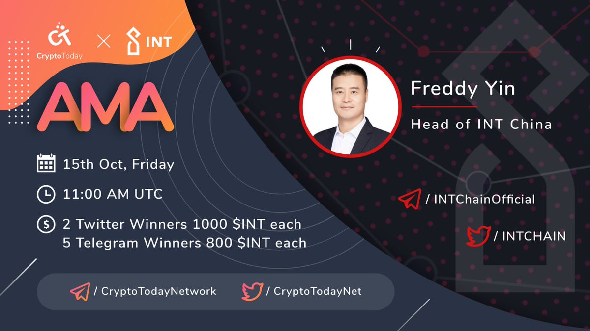 📢 AMA Announcement📢 Come join in and find out more! Details below.#INT  #BSC #DeFi #Crypto #Blockchain