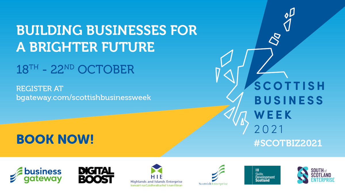 What are you doing between 18-22 October? There's still time to grab your free space at #SCOTBIZ2021! Join us for an excellent week-long programme packed with inspirational speakers, masterclasses, networking, wellbeing sessions & more. Book now! ➡️ ow.ly/FYKd50GnyWN