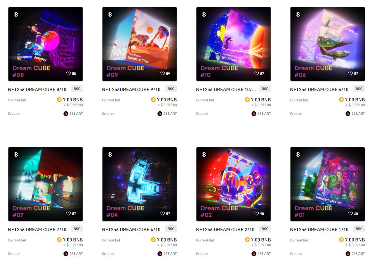 nft256's tweet photo. BINANCE DREAM CUBES are on sale now!
💥Premium Collection💥
💥Only ONE copy of each CUBE💥
💥Crazy 48 FPS!💥
The auctions have started!

#NFT256 @NFT256 @binancerussian @binancenfts #NFT #nftcollector 
https://t.co/vZarQKfphB https://t.co/uCGanwISYb