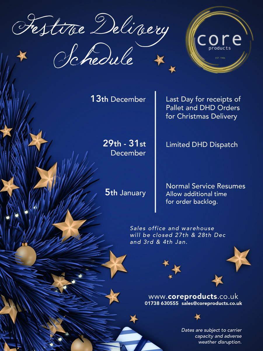 Key Christmas 2021 delivery dates