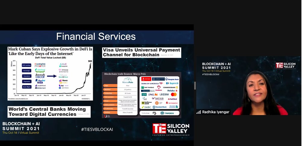 tiesv's tweet photo. Radhika Iyengar keynotes at Blockchain + AI Summit 2021. Join us now and be part of the conversation.
https://t.co/Cs83RmI0JR
#TiESVBlockAI @radhikaiyengar https://t.co/jsM3N3mqmK