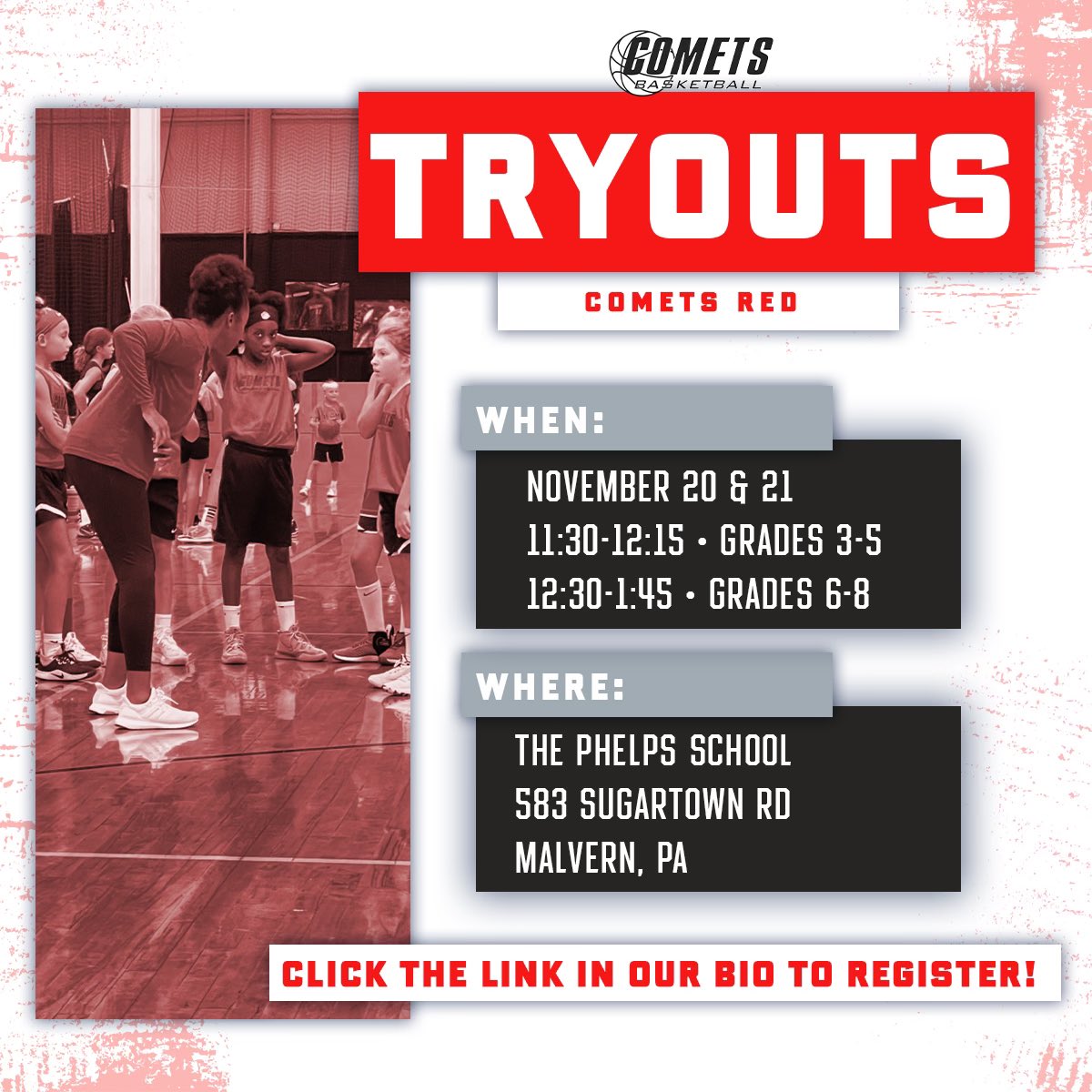 comets_red's tweet image. Register now for our winter tryouts! Head over to the link in our bio! #cometsred
