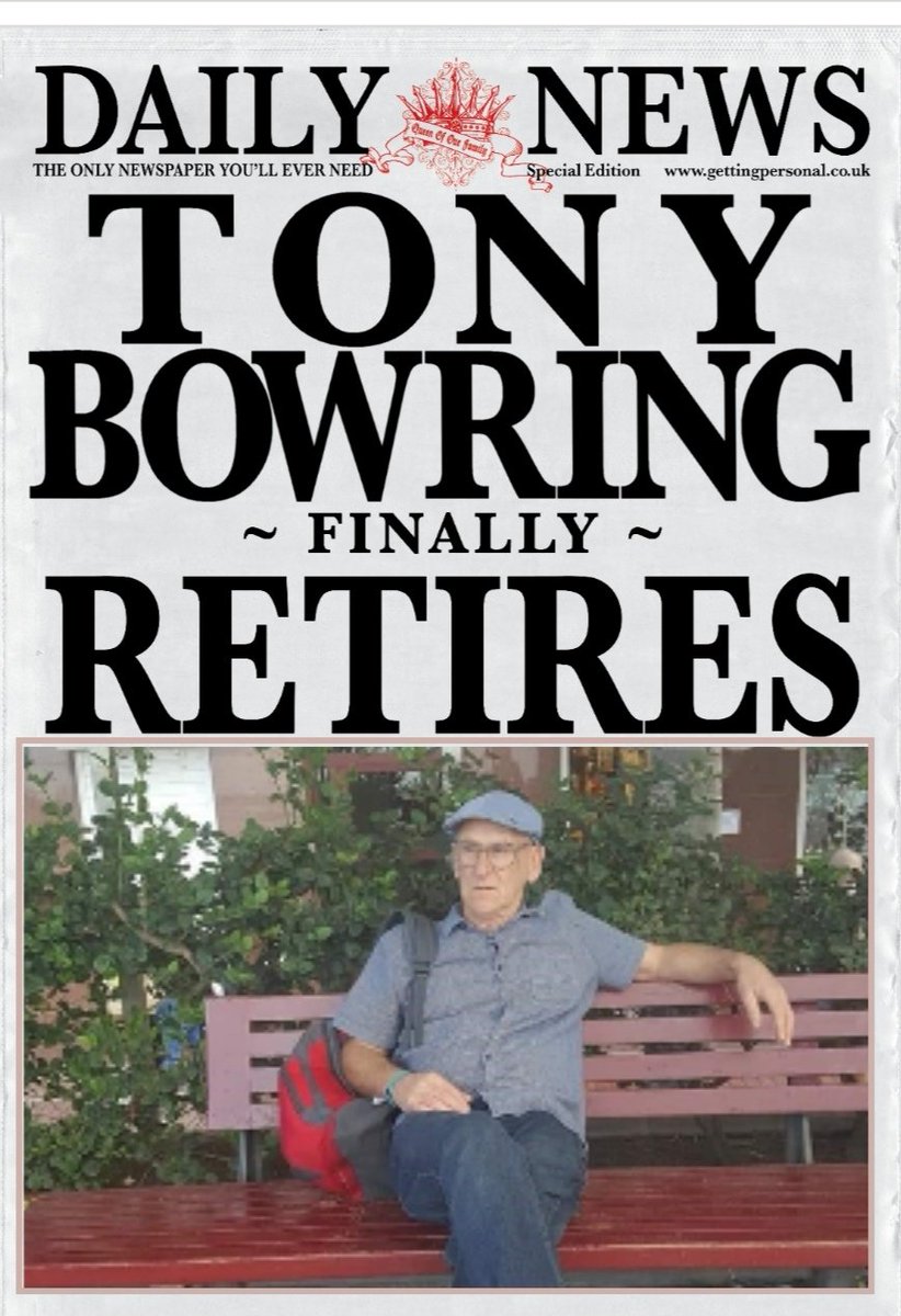 We want to wish, our long long standing bass player Tony Bowring, a wonderful retirement. You will be missed! Good luck with the new adventures, that we're sure, you'll now have time to venture out to. 🎉😁😎⛰️🌄
