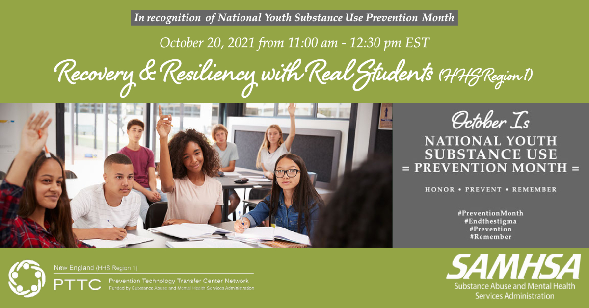 The New England office of <a href="/samhsagov/">SAMHSA</a> has organized an event to highlight the successes of recovery high schools in Massachusetts. Discussion will also address barriers to implementation. Boston's <a href="/OstiguyHigh/">Ostiguy High School</a> will feature as speakers. 

ow.ly/uPoG50GrwRK