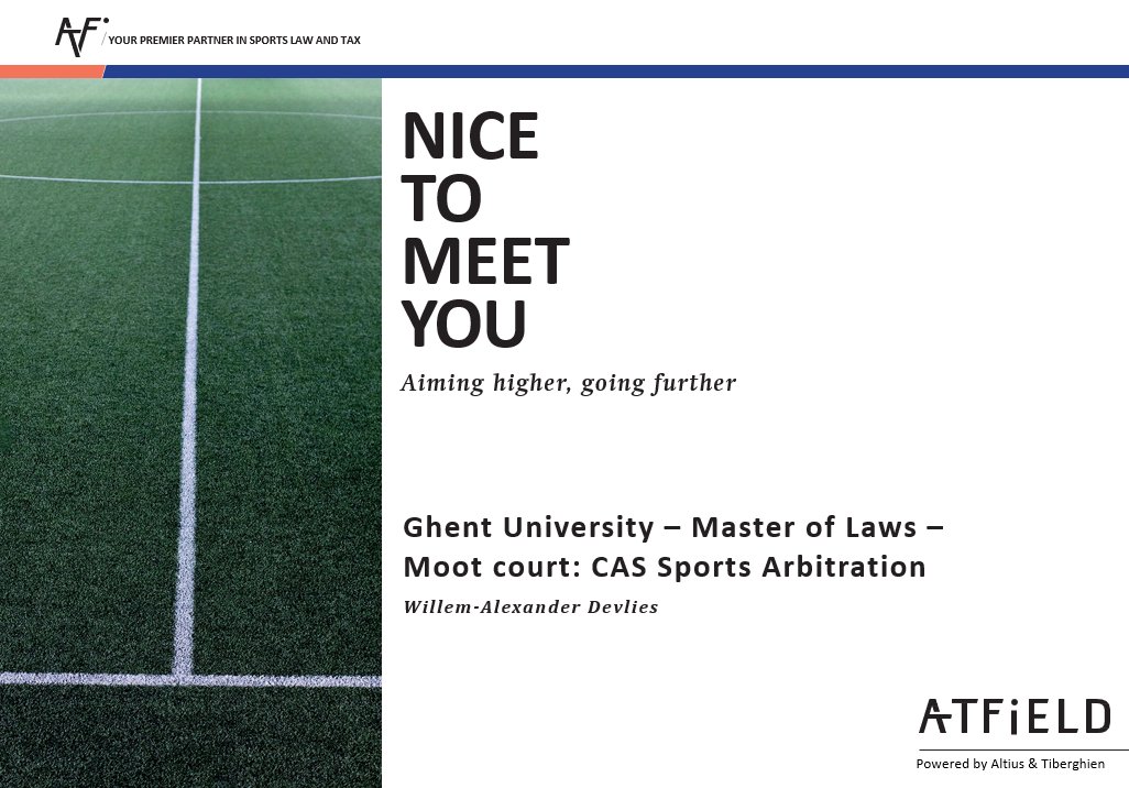 Yesterday evening I was invited to give a guest lecture on CAS Sports Arbitration at the Ghent University #sportslaw #sportsarbitration <a href="/ATFIELD_sport/">ATFIELD Sports Law</a>