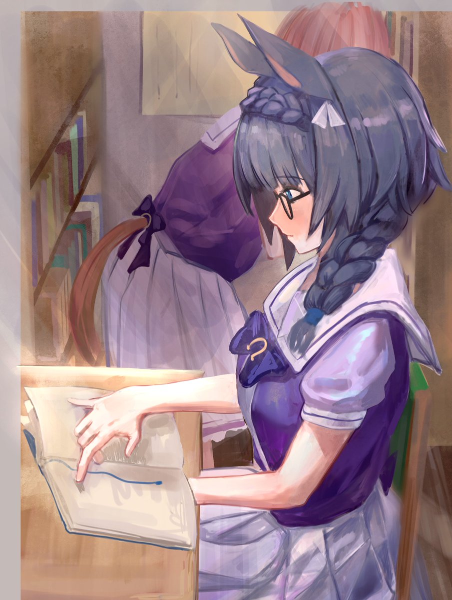 ウマ娘「ゼンノロブロイの読書眺めたい。
#ウマ娘プリティダービー 」|200個のチカラのイラスト