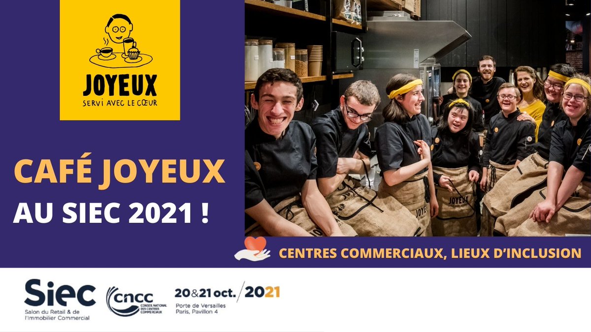 Faire de la différence une force : c'est l'ambition de <a href="/cafejoyeux/">Café Joyeux</a>, 1er restaurant solidaire qui emploie et forme des personnes atteintes de trisomie 21 ou de troubles cognitifs comme l’#autisme. 
Nous aurons le plaisir de les accueillir cette année au #SIEC 2021 !