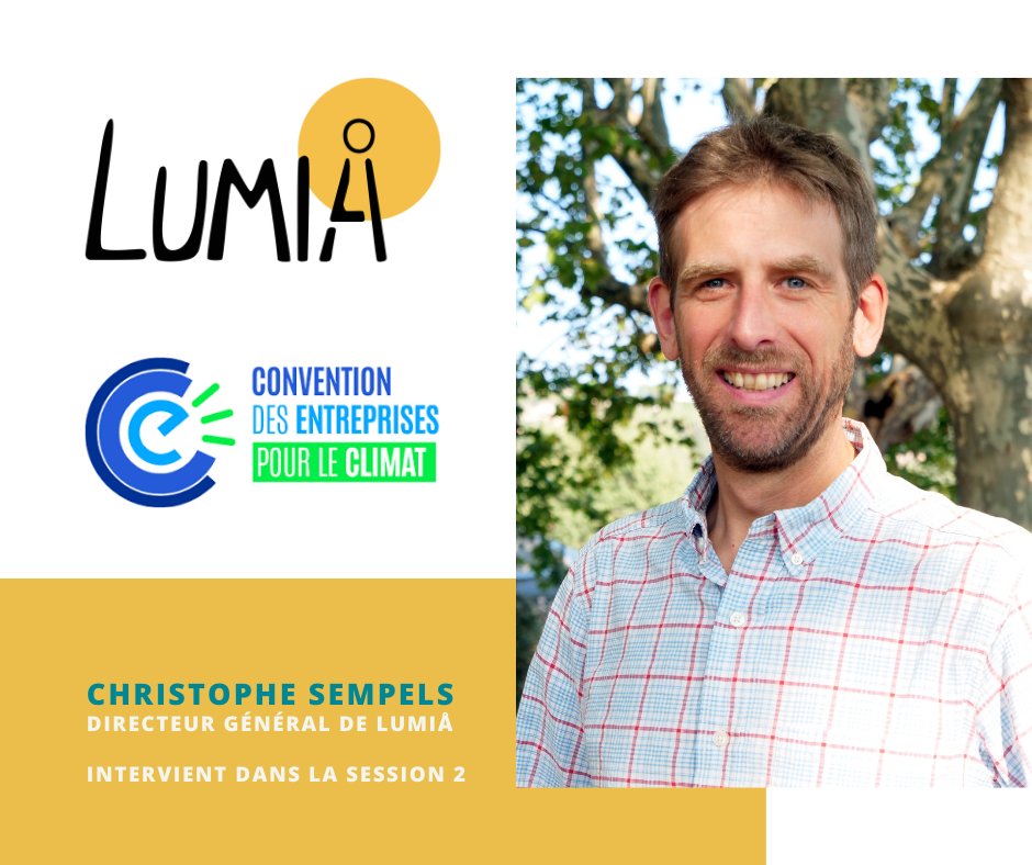 📣 Christophe Sempels, directeur général et de la recherche-action de <a href="/LUMIA_Edu/">LUMIÅ</a>  interviendra lors de la 2e session de la <a href="/CEC_impact/">CEC (Convention des Entreprises pour le Climat)</a>  autour de son sujet de prédilection : la nécessaire transformation des modèles économiques pour plus de soutenabilité. 🍃🌿🌼🐝
#CEC #Lumia_edu