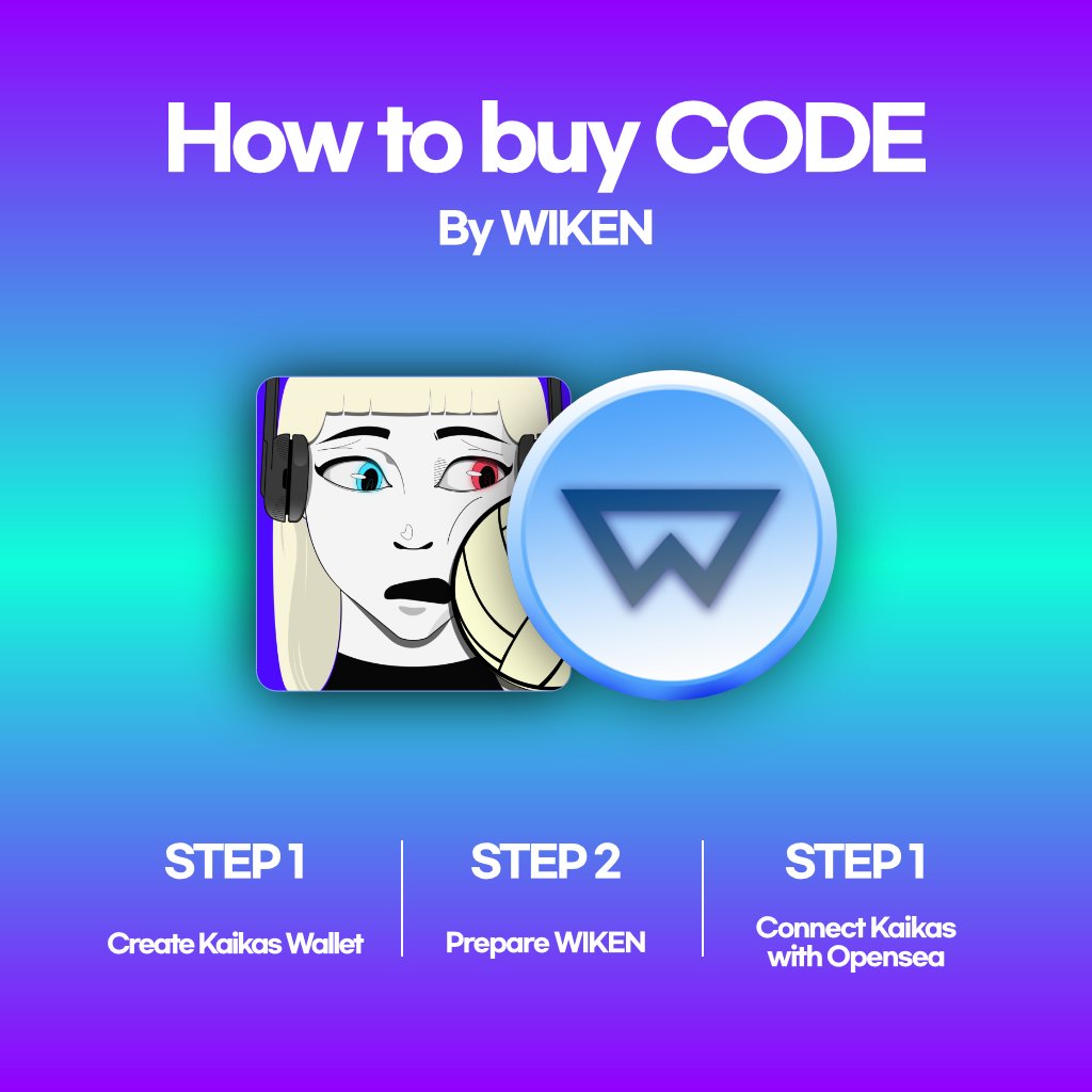 FLFCODE's tweet photo. 🪙 How to buy CODE using WIKEN ! 🪙

#NFT #WIKEN #CODE #Opensea #M160RA #Klaytn https://t.co/GQmKkZb4Ti