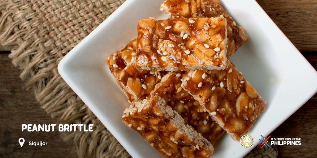TourismPHL's tweet photo. Taste the sweet life that awaits you in the Visayas with treats like Bohol’s sugary Calamay, Cebu’s world-famous Dried Mangoes, Negros Oriental’s Puto Maya &amp; Tsokolate Dumaguete, and Siquijor’s Peanut Brittle.

#MoreFunAwaits #ItsMoreFunInThePhilippines https://t.co/GqSp9aLbLX