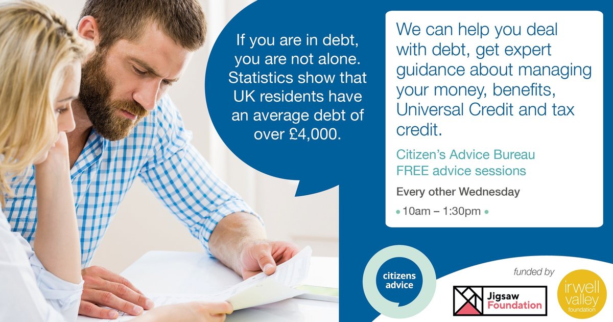 irwellvalley's tweet photo. Money worries? We are here to help. Come along to speak to an adviser for free on Wed 20th Oct 10am - 1.30pm at The Oasis Community
Resource Centre,Tatton Road, Haughton Green, Denton, Manchester, M34 7PH #citizensadvice #dropinsessions https://t.co/Trg8dyqykd