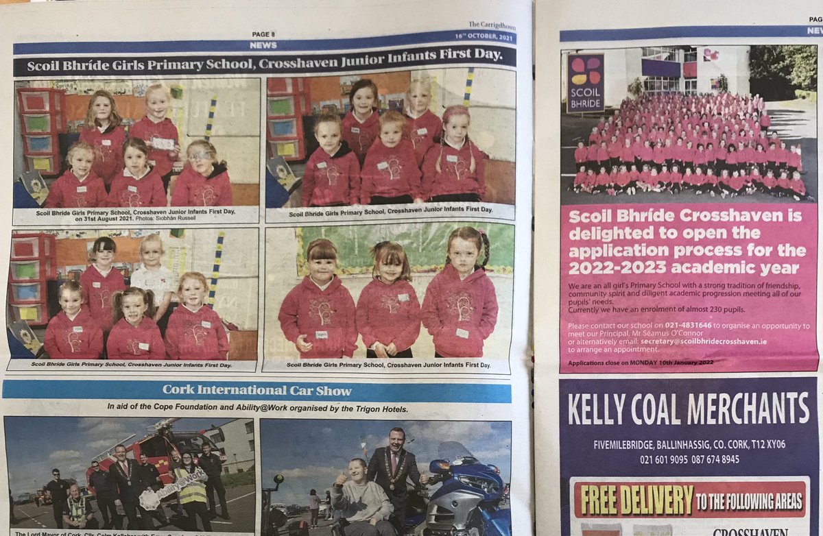 Thank you <a href="/Carrigdhounnews/">Carrigdhoun Newpaper</a> and <a href="/siobhansrussell/">Siobhán Russell Photographer</a> for your continued support!!