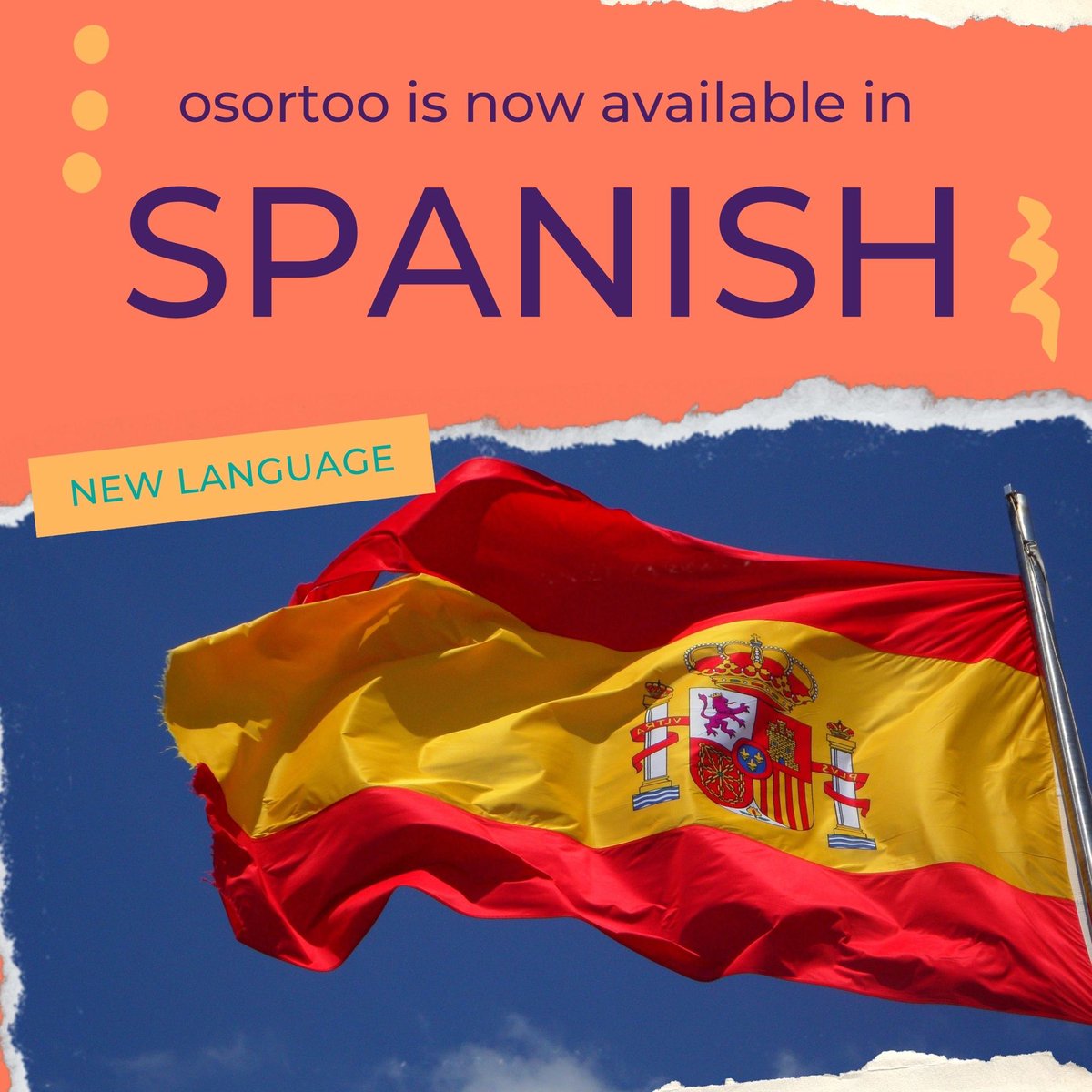 osortooapp's tweet photo. 📣 One more language available on https://t.co/fEw216OjQJ !!!

Osortoo is growing internationally with its website in English 🇬🇧, French 🇫🇷, Turkish 🇹🇷 &amp; Spanish 🇪🇸.

💭What language should we add next?

#website #new #language #languages #spanish #espagnol #digitalmarketing https://t.co/0CUhrty869