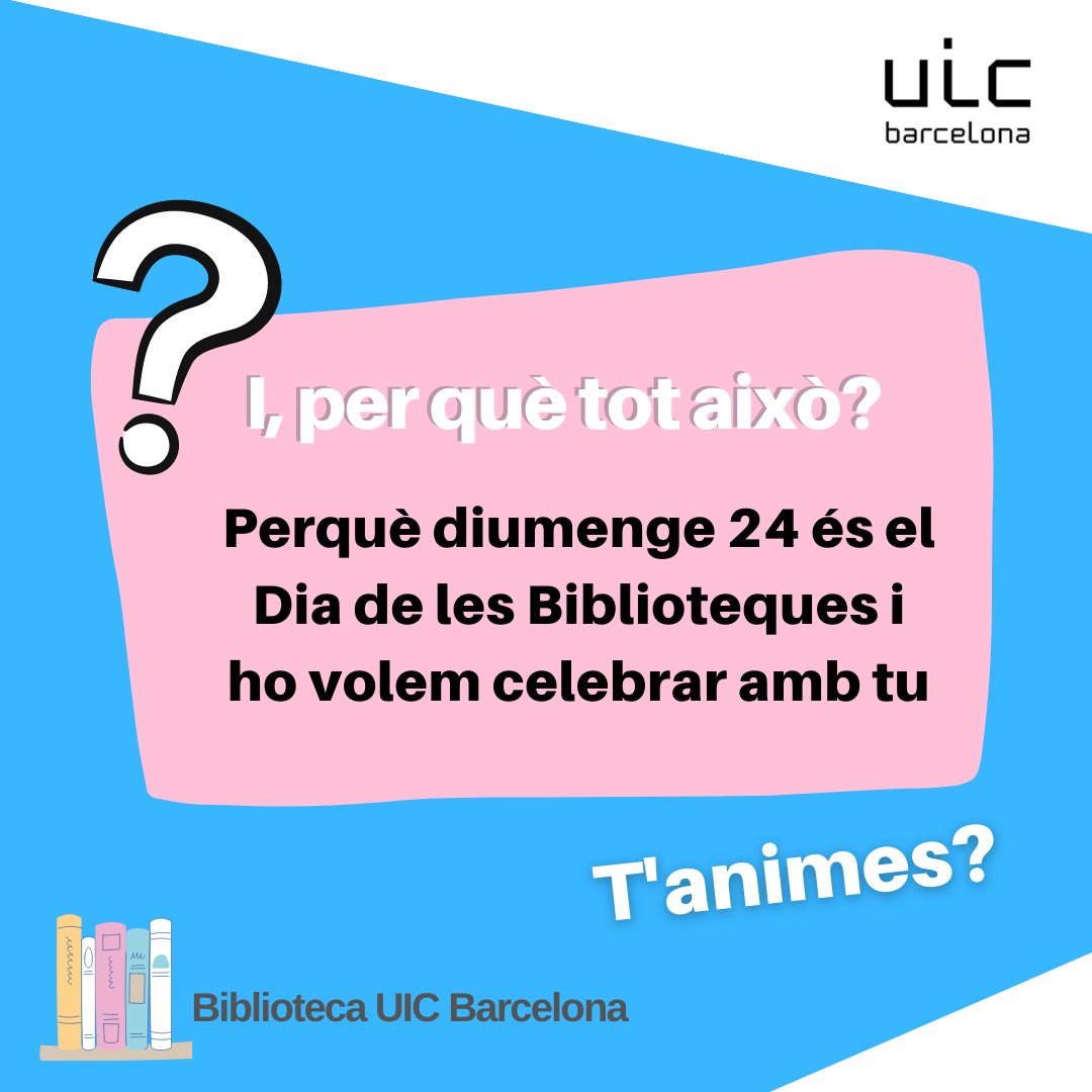 A partir d'avui i fins dijous 21 pots participar en el sorteig: "Ressenya un llibre i guanya'n un".

Teniu les bases per saber com participar en el Blog de Biblioteca (enllaç a la bio  )

Si passeu per la Biblioteca, ja sabeu, participeu!