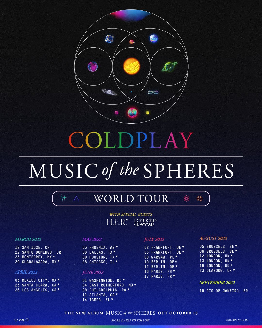 coldplay songs music of the spheres