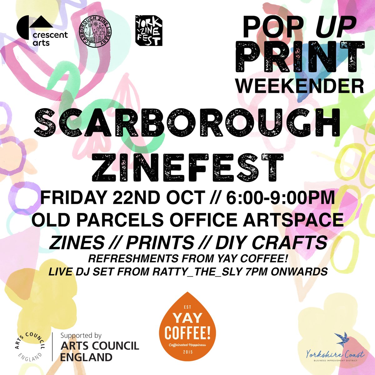 We're so excited to announce Scarborough Zinefest, come along for everything zine and DIY print! FREE entry, live music, refreshments from <a href="/YayCoffeeUK/">Yay Coffee! UK</a> . Hosted by the wonderful Old Parcels Office Artspace! Don't miss out on this! bit.ly/3aDmIJa