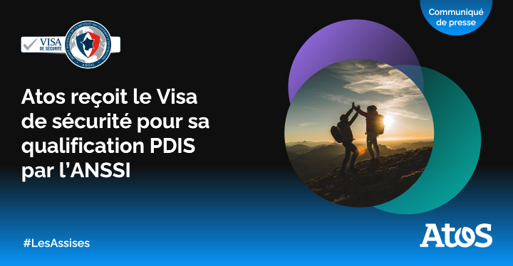 #LesAssises 📣 Atos annonce aujourd’hui avoir reçu de l’<a href="/ANSSI_FR/">ANSSI</a> le Visa de sécurité pour la qualification PDIS (Prestataire de Détection de Incidents de Sécurité) de ses prestations de #cybersécurité 👍 Plus d'infos ➡️ bit.ly/3AFndNe