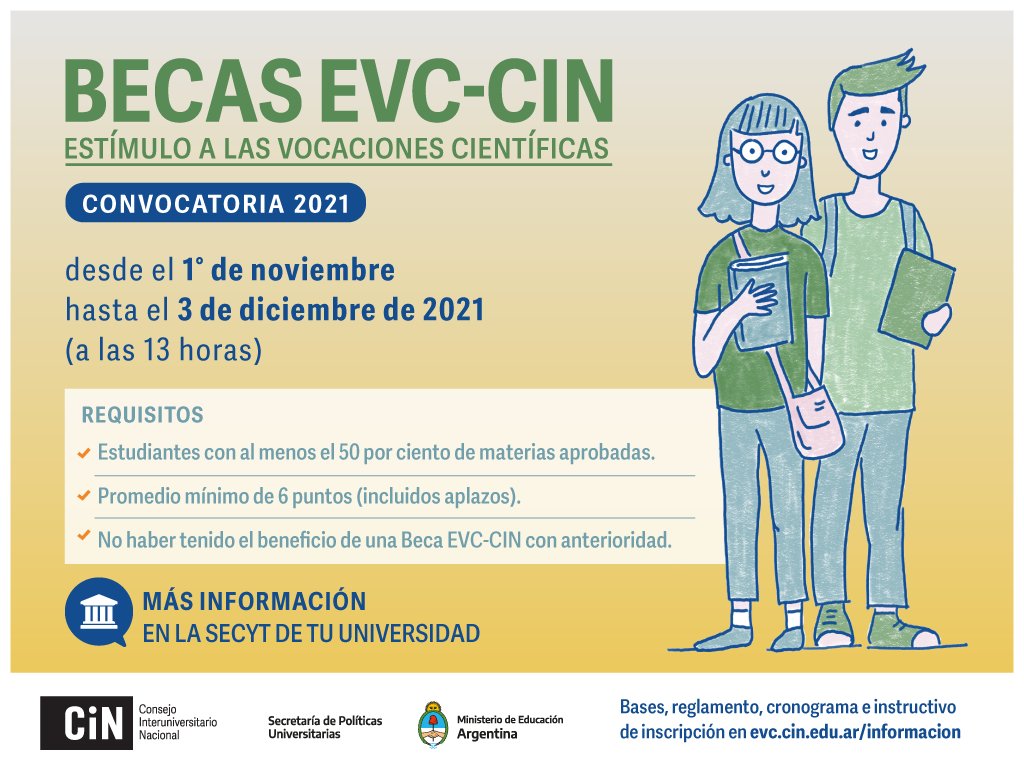 ░E░V░C░-░C░I░N░ ░2░0░2░1░
¡Inicia el cronograma! 🙋‍♀️🙋🙋‍♂️

La convocatoria permanecerá abierta entre el 1 de noviembre y el 3 de diciembre a las 13 horas.

+INFO evc.cin.edu.ar