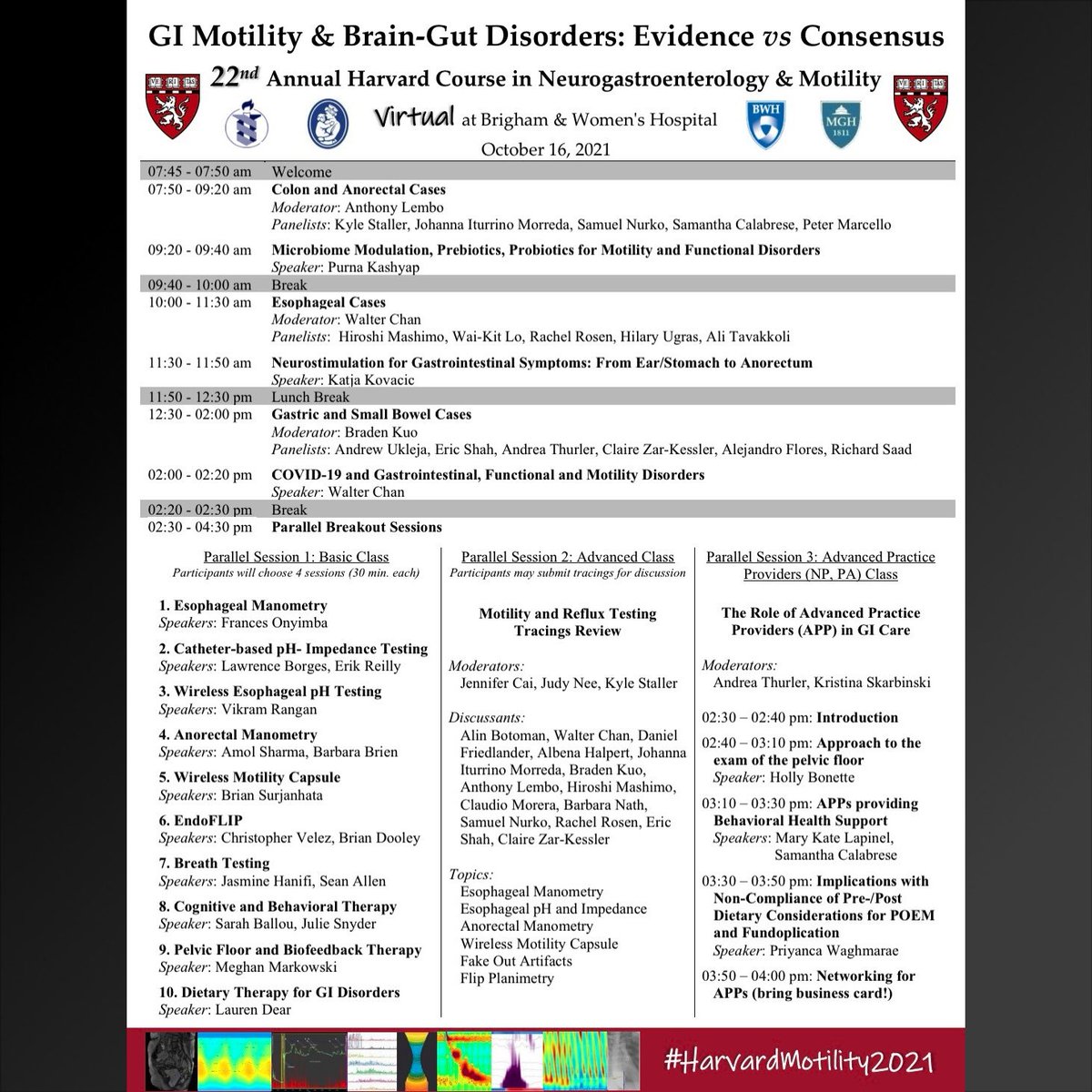 WalterChanMD's tweet photo. You can still sign up!

22nd Annual Harvard Course in Neurogastroenterology &amp; Motility

Live stream: Saturday, Oct 16

Join >150 participants already registered around the world

✔️AMA PRA credits, ABIM MOC, Nursing Contact Hours

#HarvardMotility2021

👉https://t.co/wLErN0nXPv https://t.co/I9ubiiWA8k