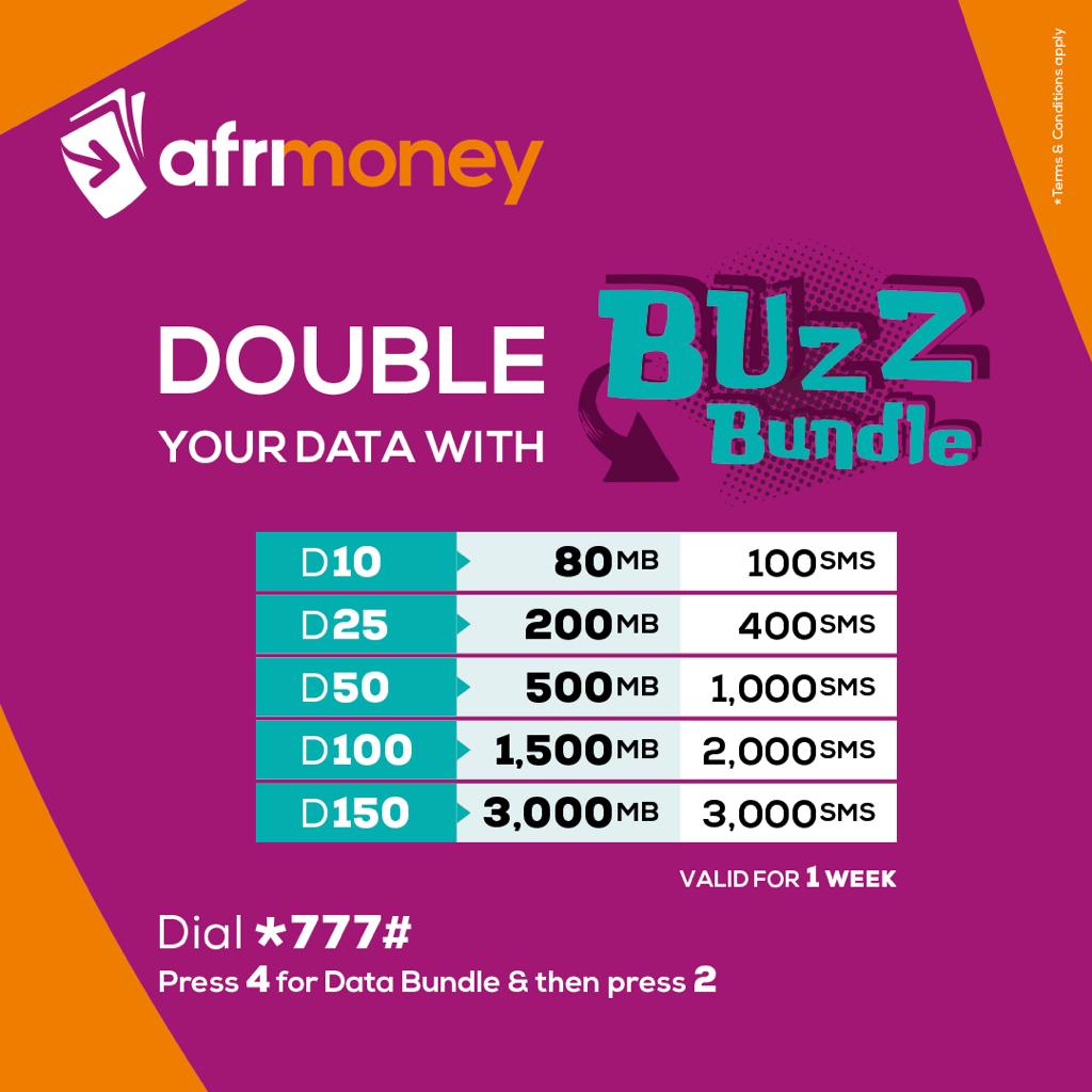 AfricellGM's tweet photo. Hello Gambia 🇬🇲
Double the data and double the fun😊 with the NEW Afrimoney bundle, BUZZ BUNDLE❗️
It’s New❗️it’s fresh❗️right out of the packet just for you❗️
The BUZZ Bundle is only available on #AfriMoney!
#BuzzBundle
#Afrimoney https://t.co/2xCHQAGsiI