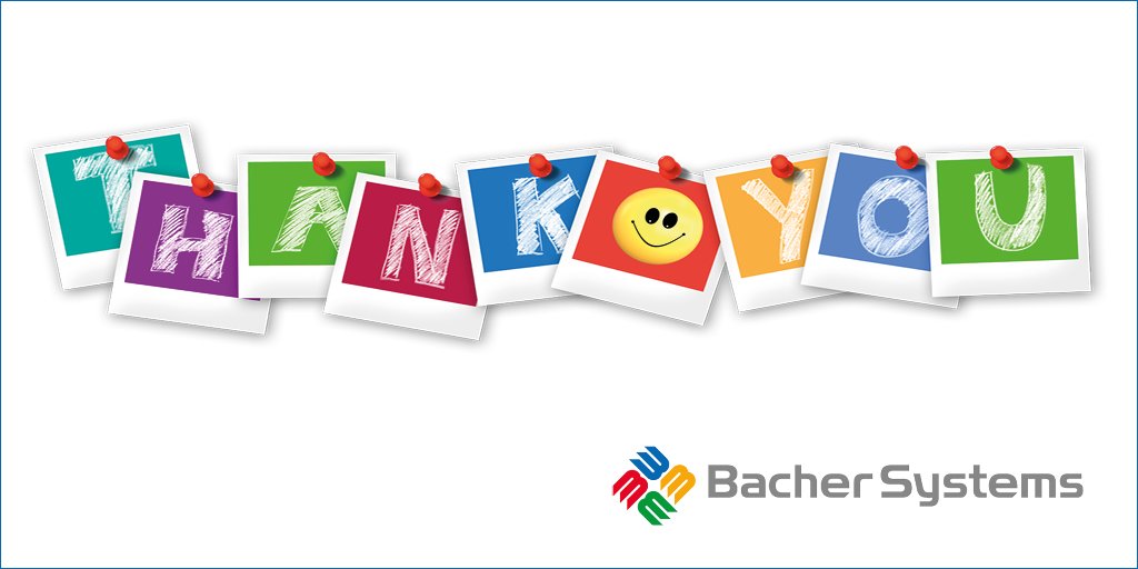 Wir sagen DANKE. Dieser Kanal wird von uns nicht mehr bespielt. Um weiterhin alle Updates zu Bacher Systems zu erhalten, besuchen Sie uns künftig bitte auf Facebook oder LinkedIn:
facebook.com/BacherSystems
linkedin.com/company/bacher… 
Wir freuen uns auf ein Wiedersehen mit Ihnen!