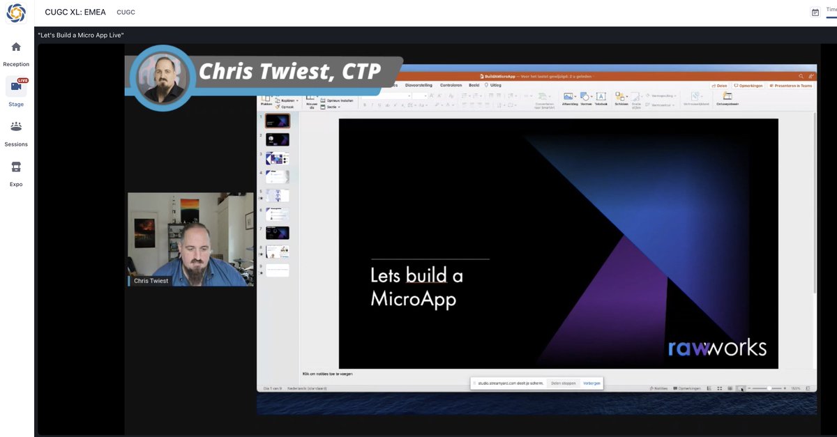 myCUGC's tweet image. Build a micro-what? A #MicroApp! @TwiestChris showing us how at #myCUGC #EMEAXL!