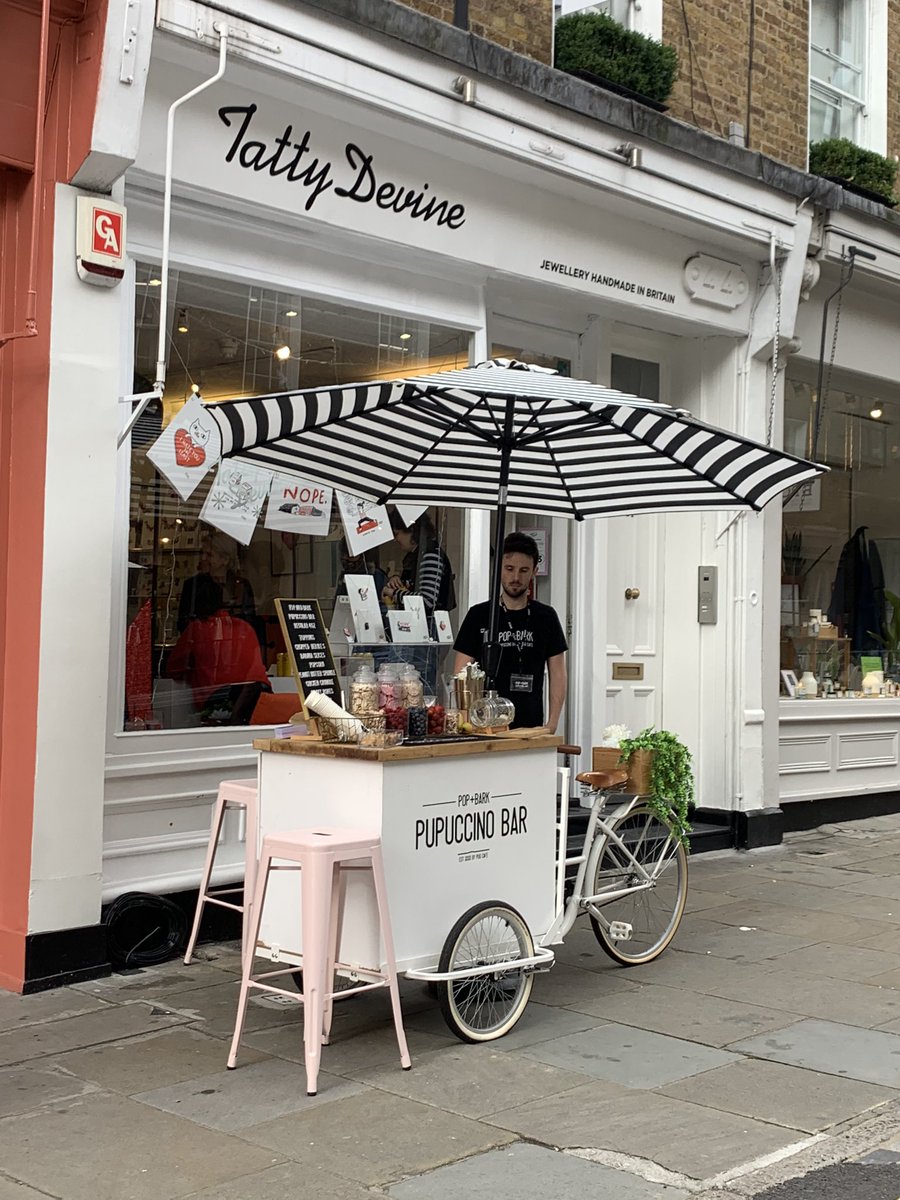 Following <a href="/JohnLewisRetail/">John Lewis & Partners</a> that pet products climbed +113% due to over half of uk households having a pet, great to see <a href="/7DialsLondon/">Seven Dials</a> stalwart <a href="/tattydevine/">Tatty Devine</a> having a #pupuchino pop up. Next step bring your dog to viewings  🐶