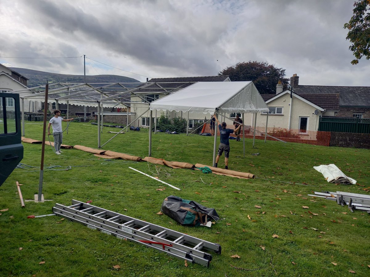 The festival marquee is being built!!
