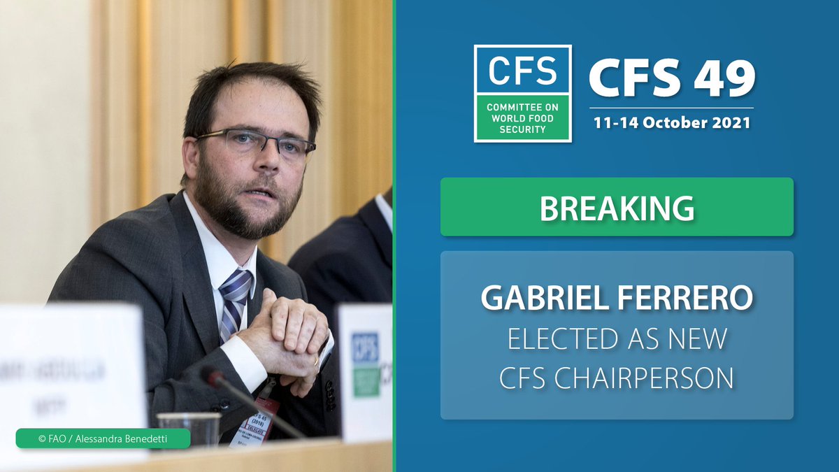 📢 BREAKING! We have a New Chair!

<a href="/GabrielFerrero1/">Gabriel Ferrero</a> of 🇪🇸 elected as new <a href="/UN_CFS/">CFS</a> chair with 73 of 121 total votes cast