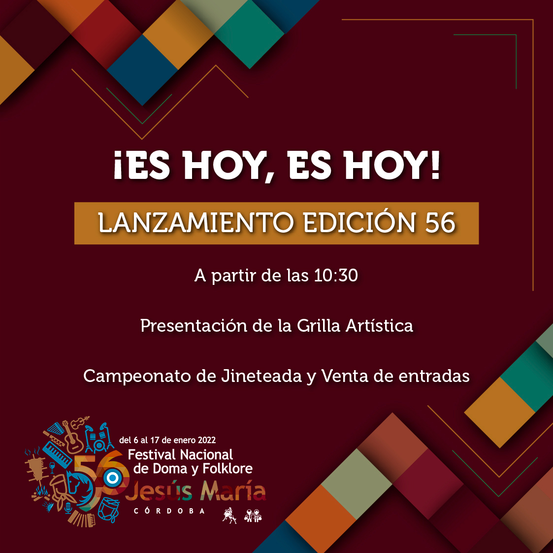 FestivalJM's tweet photo. 🐎♥➡ Vuelven las noches de #ColoryCoraje y HOY te vas a enterar de todo lo que tenemos pensado para que vos vengas, disfrutes y te emociones 🙌
A partir de las 10:30 por el #CanalDeLaCoope 👉 https://t.co/vzhMQ78B1a
#Edicion56 #FestivalJM2022 #JesúsMaría #EsperandoEnero https://t.co/0UMEga6lDX