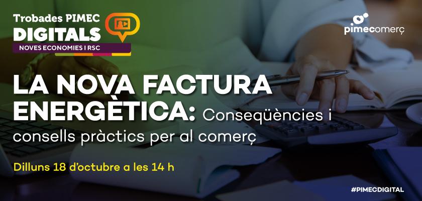 Pimec's tweet photo. #Trobadadigital per explicar els canvis que van entrar en vigor el mes de juny pel que fa a la #facturaenergètica. 

Analitzarem els nous trams i la factura de la llum per saber quins elements inclouen, i com els hem de llegir i calcular. 
T'hi esperem
👉https://t.co/QsXMZdmywz https://t.co/FKyNW8J4gw