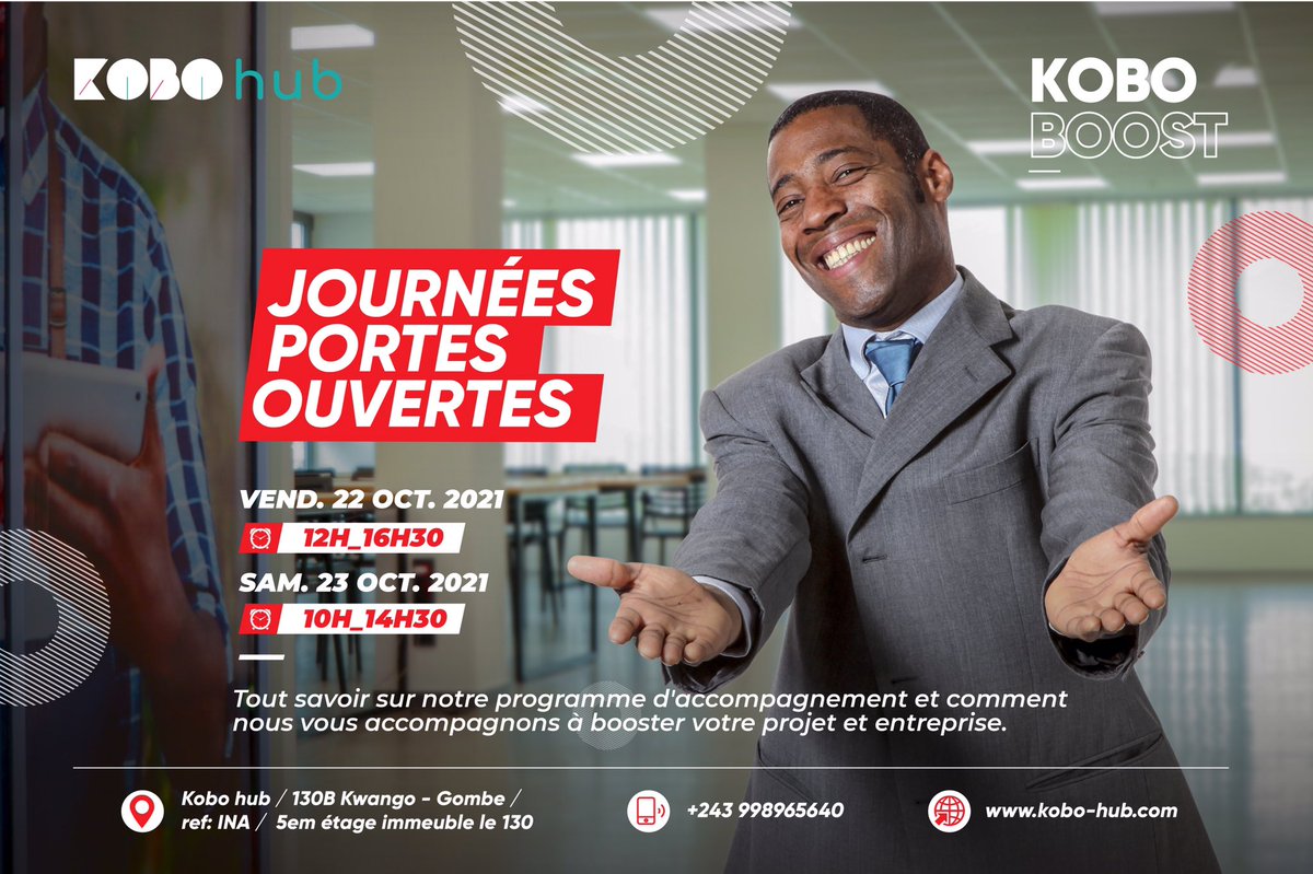 À l'occasion du lancement de la deuxième Cohorte du programme Kobo boost , Kobo Hun met en place deux journées portes ouvertes dans le but de vous faire découvrir son programme d’accompagnement d’un point de vu plus approfondi ainsi que vous présenter ses services complet.