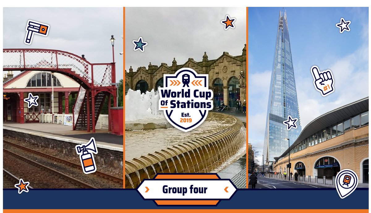Going head to head in our last semi-final are our champions from the Sports group 🎽, Adventure group ⛰️ and our favourite National Rail Award Winner 🥇! 

Who do you think deserves to make it to the Final tomorrow? 

Vote now 🏆 ⬇️ #WorldCupOfStations x.com/RailDeliveryGr…